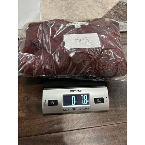 Threads 4 Thought Rust Red Organic Cotton Modal Long Sleeve Ribbed Top Sz S - Picture 10 of 10